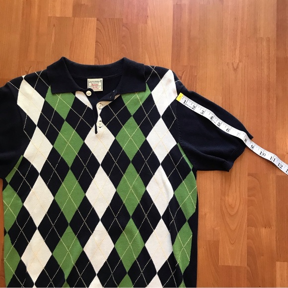 STEVE & BARRY ALL-AMERICAN - 2 Boys Argyle Blue & Green Short Sleeve Sweaters - Picture 9 of 14